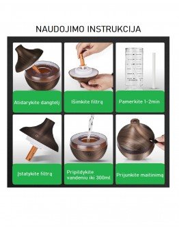 Kvapų Difuzorius SaengQ 300ml tamsaus medžio spalvos