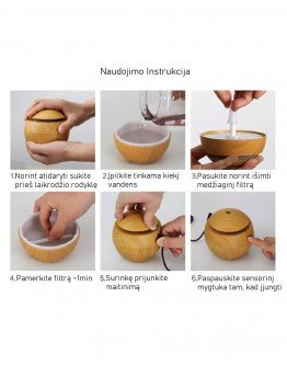 Kvapų Difuzorius Mini 130ml  tamsaus medžio spalvos